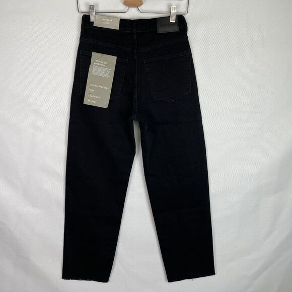 Everlane The Way High Straight Leg Organic Cotton Jean Coal Black Tall 25 - Picture 3 of 9